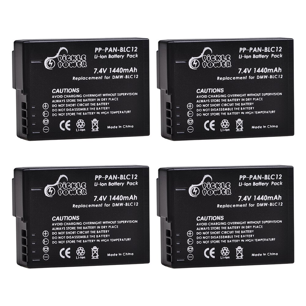 DMW-BLC12 BLC12E BLC12PP Dmw BLC12 Batterij Oplader Kits Voor Panasonic Lumix DMC-FZ200, FZ300, FZ1000, FZ2500, g5, G6, G7, GX8.: 4 Batteries