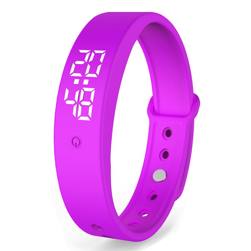 V9 Smart Temperature Measurement Bracelet Intelligent Vibration Reminder For Monitoring Body Temperature And Fever: purple