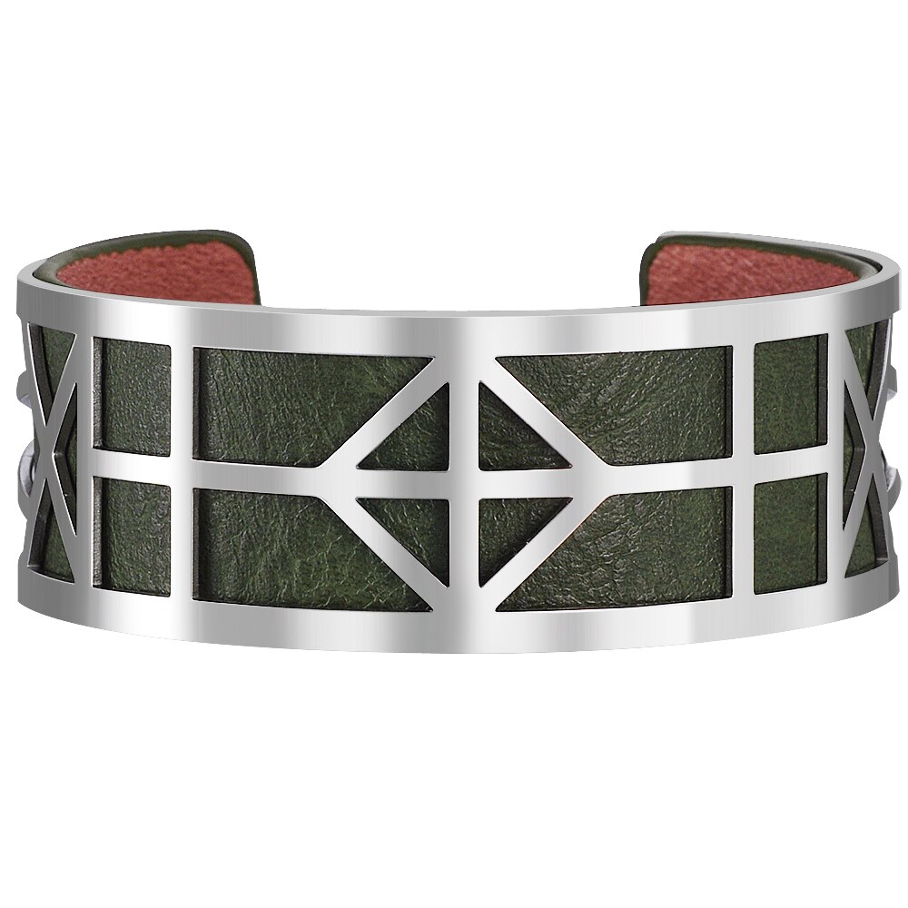 Brazalete de botón magnético intercambiable para mujer, pulsera de cuero de PU, pulseras de joyería india de Georgettes, brazaletes de amor para mujer: 2.5CM-E