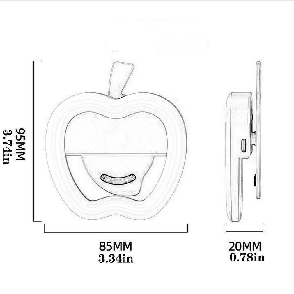 Luz de relleno de teléfono móvil en forma de manzana, para teléfono móvil externo, Flash de selfi de belleza, redonda, luz duradera de relleno en vivo