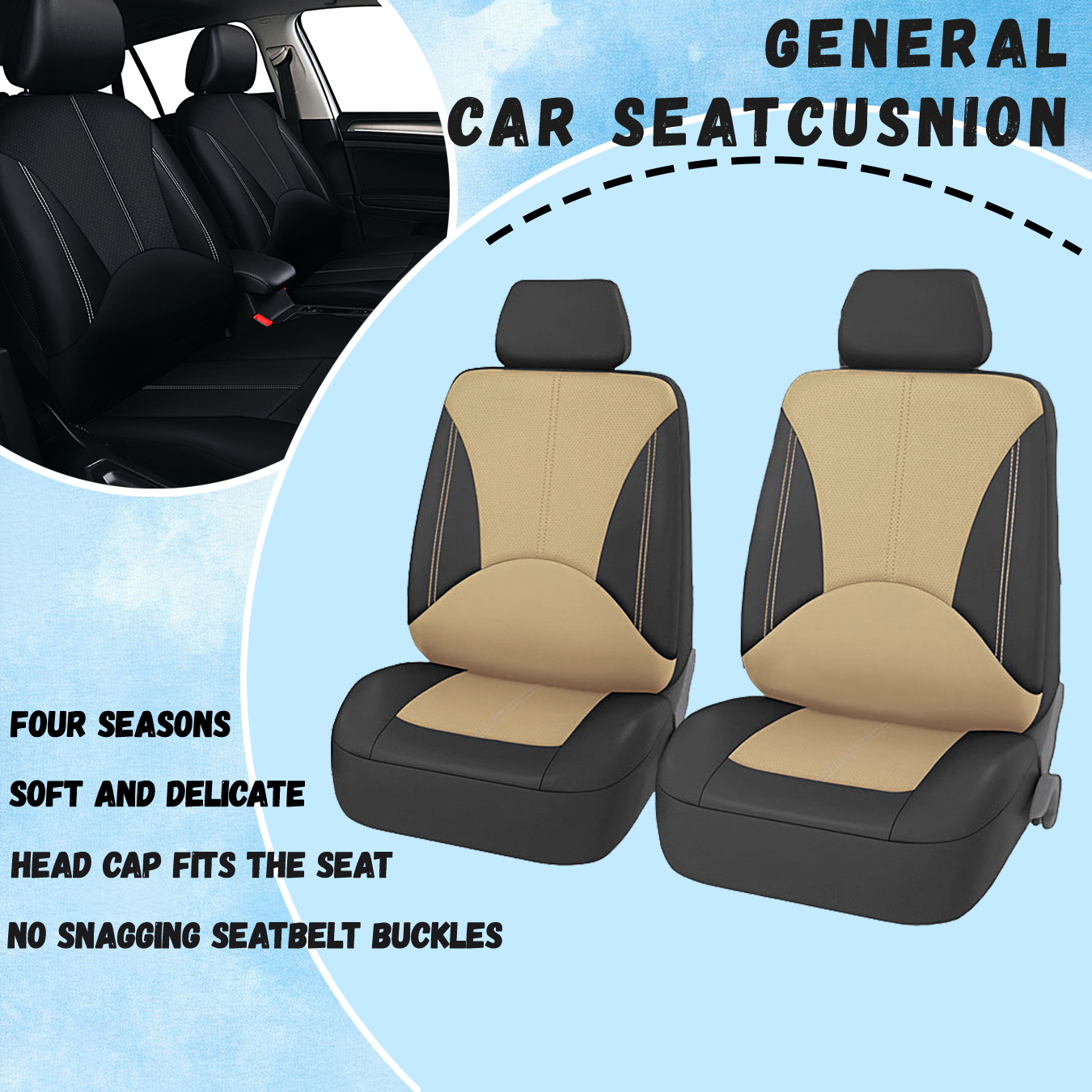 Kunstleer autostoelhoezenset Ademend autostoelkussen Universele, volledig verpakte stoelhoes Compatibel met airbag: paarsrood