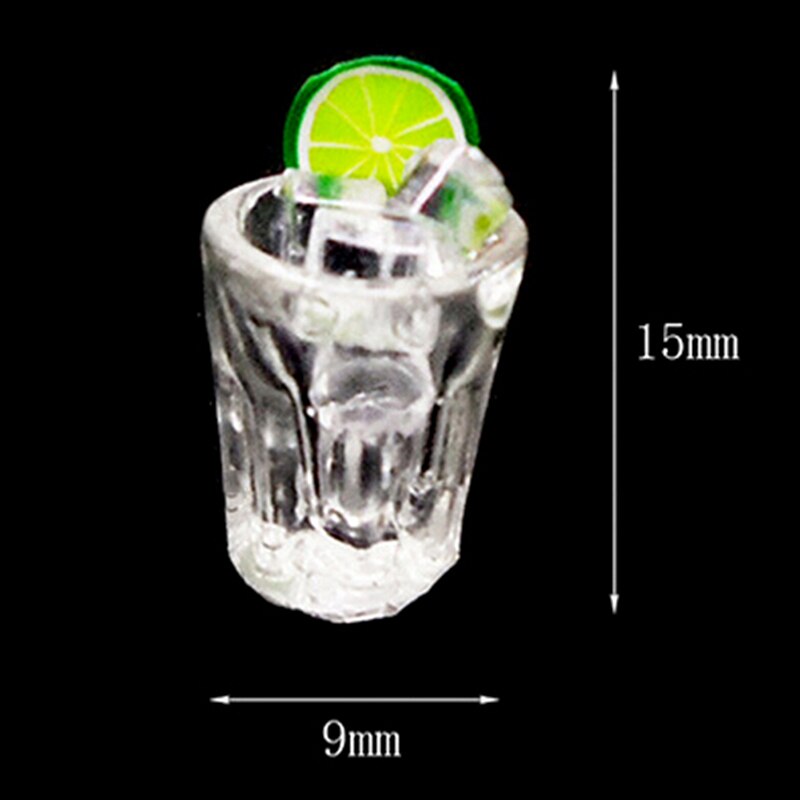 Mini Harz Puppenhaus Eis Zitrone Wasser Trinken Tasse Miniatur 1:12 Puppenhaus Zubehör Tassen Spielzeug Mini Dekoration