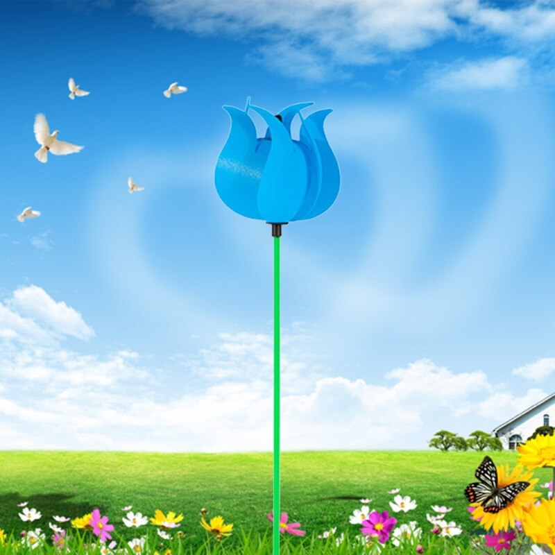 Colorful Flower Wind Spinners Lawn Pinwheels Windmill Party Pinwheel for Garden 57BB