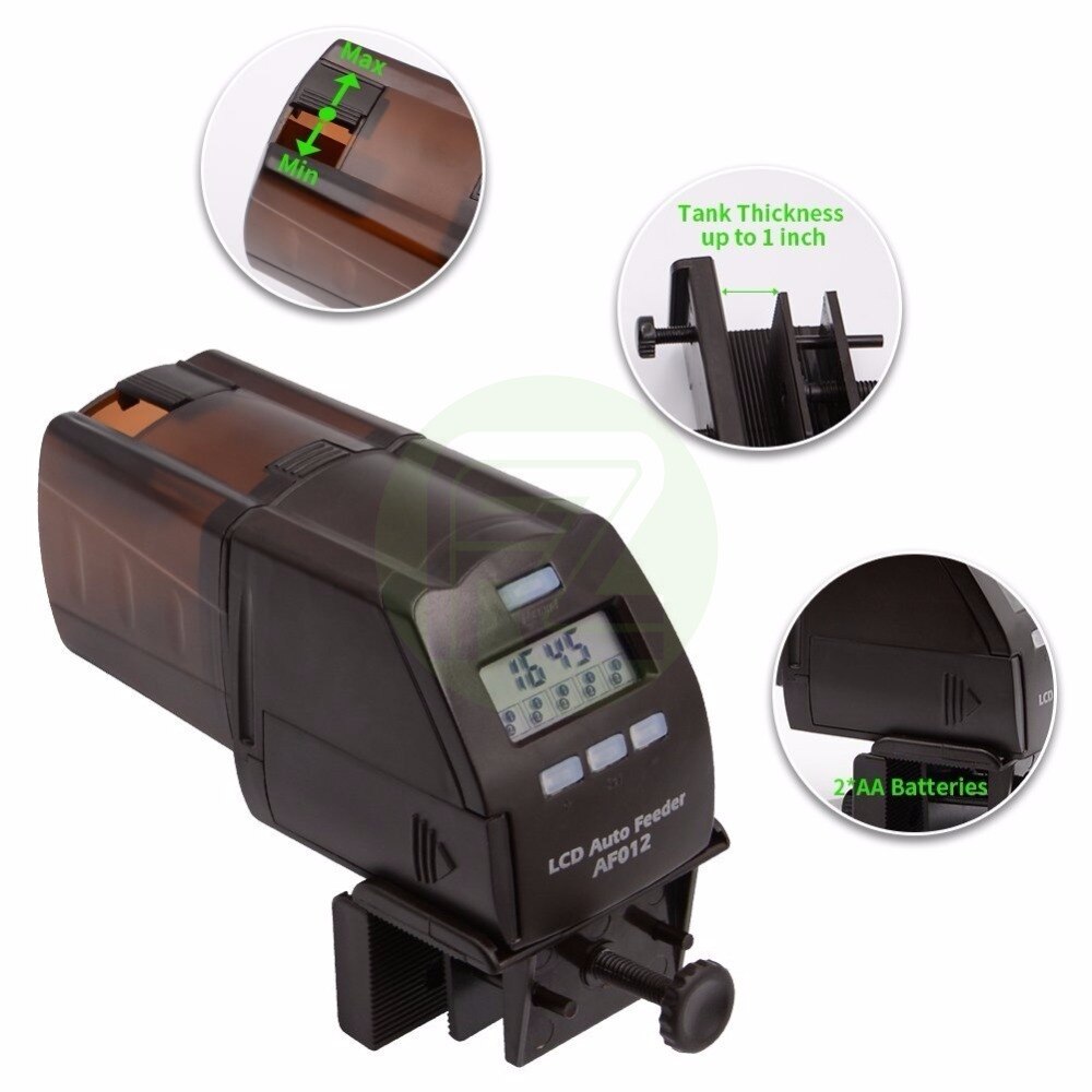 Digital LCD Automatic Fish Feeder Aquarium Tank Pond Auto Fish Feeder Timer Food Feeder Timer Capacity Adjustable