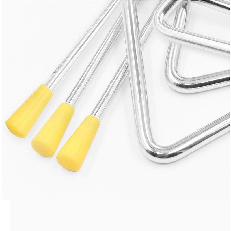 Music Triangle Instrument Set, Hand Percussion Triangle Children Musical Instrument with Striker 3 Pack Triangle 4 Inch