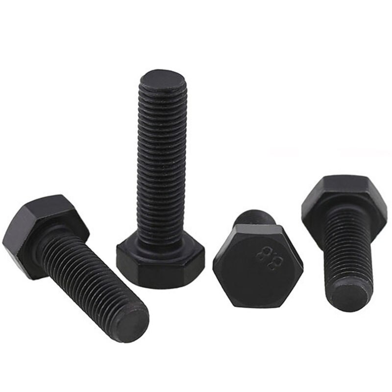 Tornillos de cabeza hexagonal de paso fino M8 x 1,0 (8mm), rosca de acero de aleación 8,8, grifo métrico DIN 933 ISO 4017