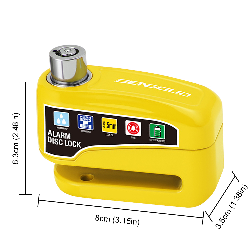 Motorslot met sleutels Aluminium waterdicht remslot Veiligheid Anti-diefstal Fiets Scooter Alarmwiel Schijfremslot ﻿