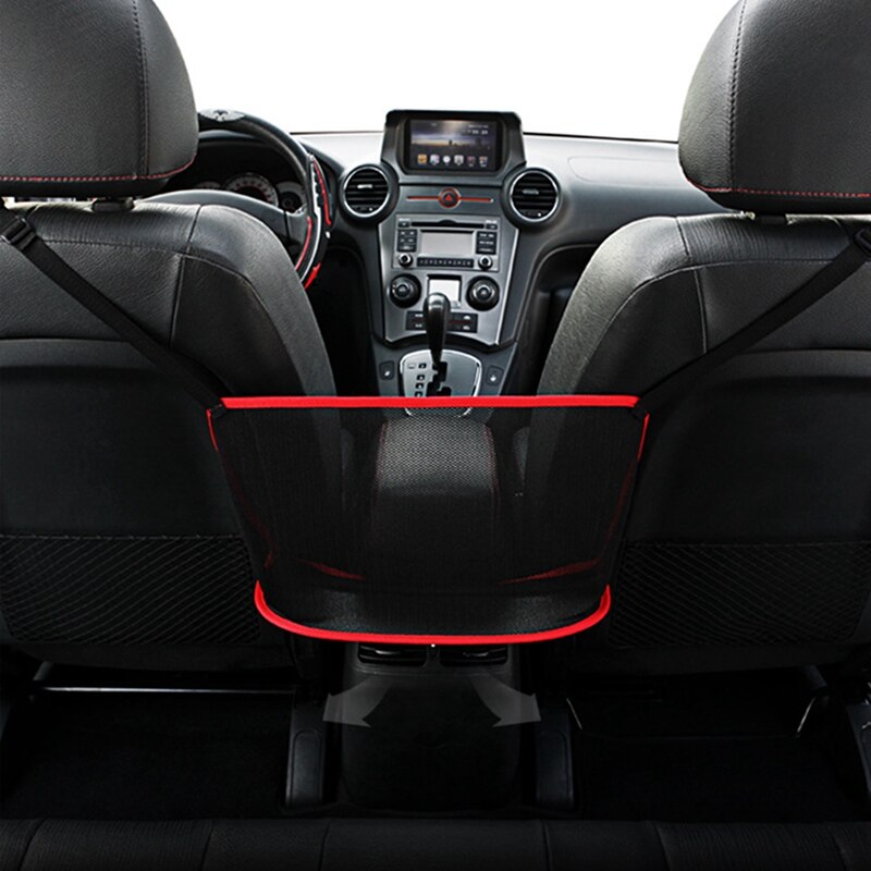 1PC Car Net Pocket Handbag Holder Universal Multifunction Car Organizer Seat Gap Storage Mesh Pocket Interior Accessories