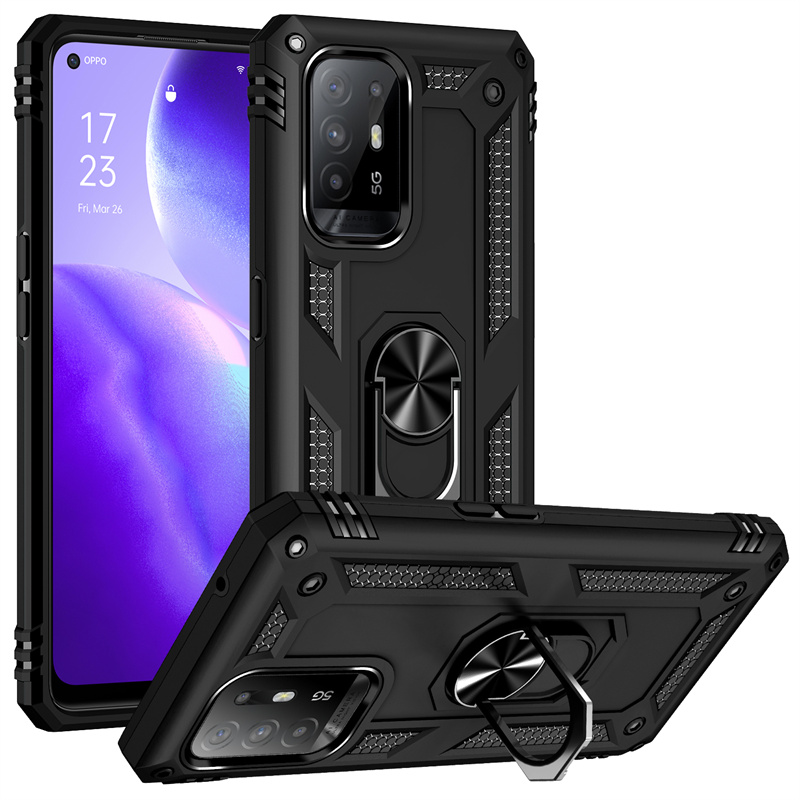 Funda de teléfono A prueba de golpes para OPPO A94 5G, carcasa trasera de PC dura con anillo de soporte magnético para coche Reno 5Z 5 Z Reno5Z A 94 Oppoa94: ABS / Oro
