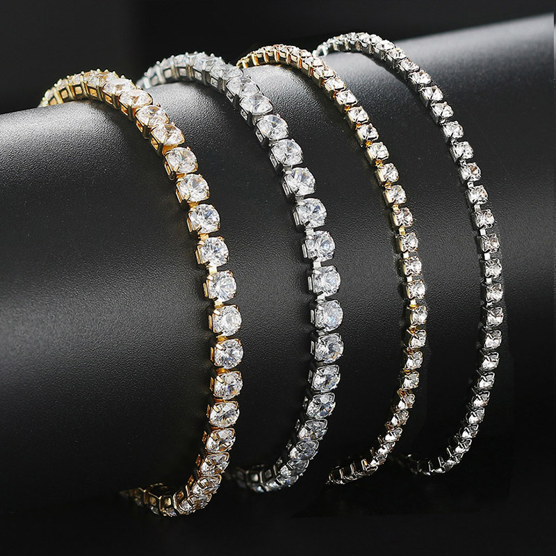 Iced out 4mm zirkon tennis fotled för kvinnor bländande armband på benet kedja sexig dekoration på foten smycken oha 001