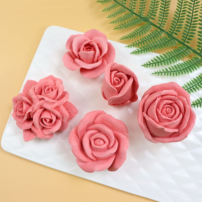 Rose blomst mousse kage silikone form chokolade form kage dekoration bagegrej fødevarekvalitet silikone