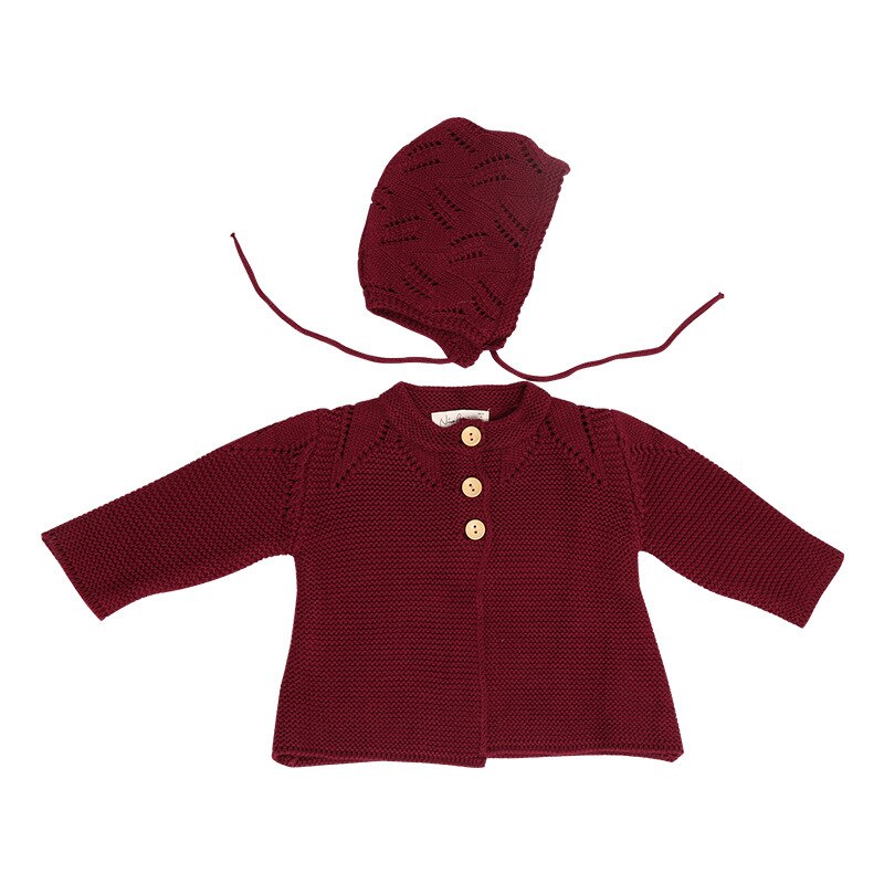 Pudcoco Baby Meisjes Herfst Herfst Kleding Geel/Rood/Roze Effen Kleur Trui + Hoed 2 Stuks Set Warm kinderen Outfit: Rood / 6m