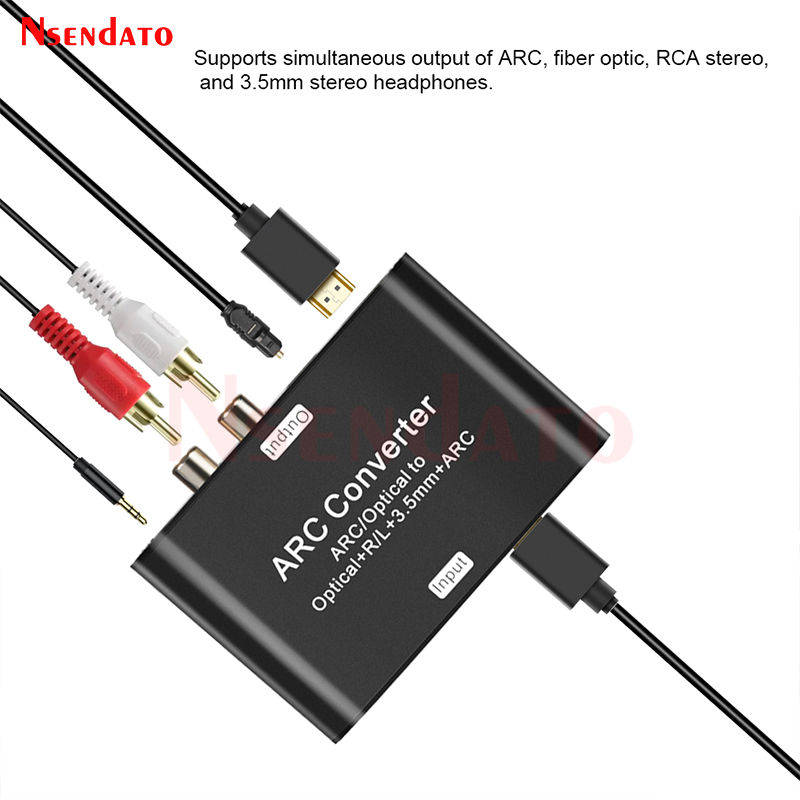 Hdmi arc audio extractor cec return channel 192 khz dac-omvandlare hdmi till optisk koaxial rca 3.5mm stereoljudextraktor för tv