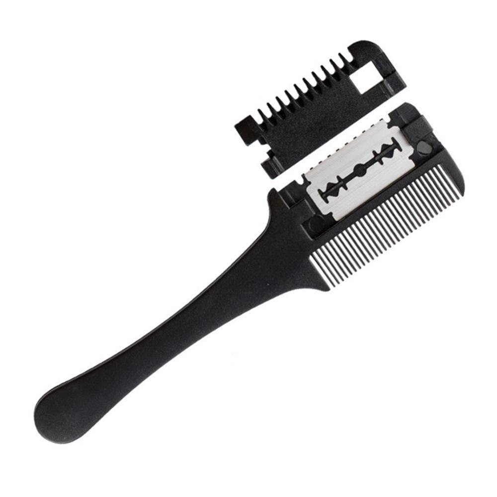 Brainbow 1pc pente de corte cabelo preto lidar com escovas de cabelo lâminas de barbear trimmin com salão de beleza ferramentas de cabelo estilo corte thinnin