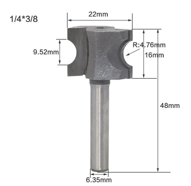 Vhm Halfronde Frees Hout Router Bit Arc Messen CNC Houtbewerking Gereedschap voor Hout Fresas Para Madeira: 29 Mm