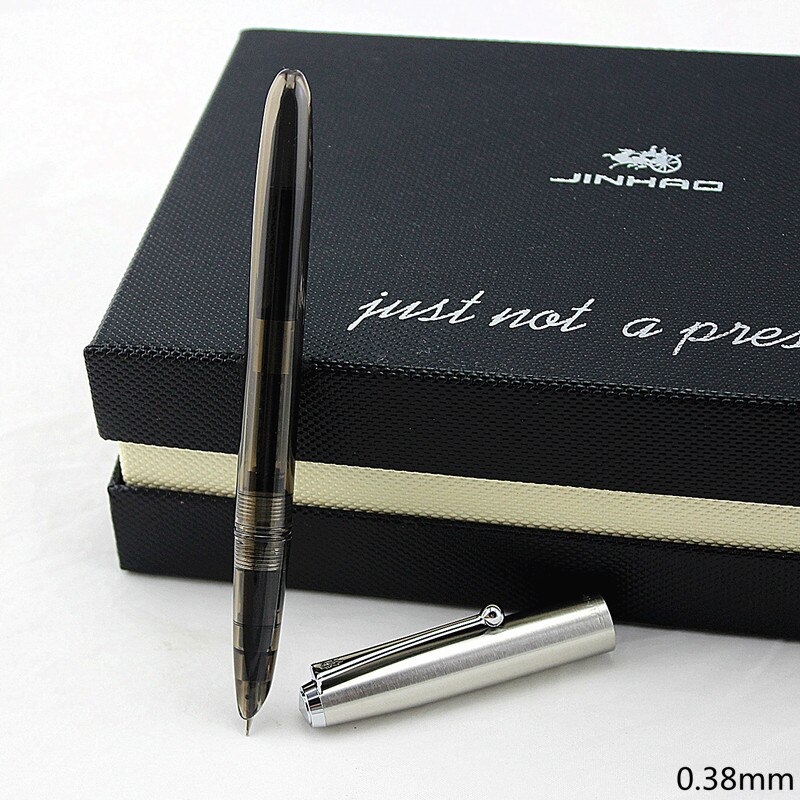 Vintage artistic Fountain pen Steel metal cap 0.38mm extra fine pens Jinhao 51A Stationery Office school supplies A6994: T / 0.38MM
