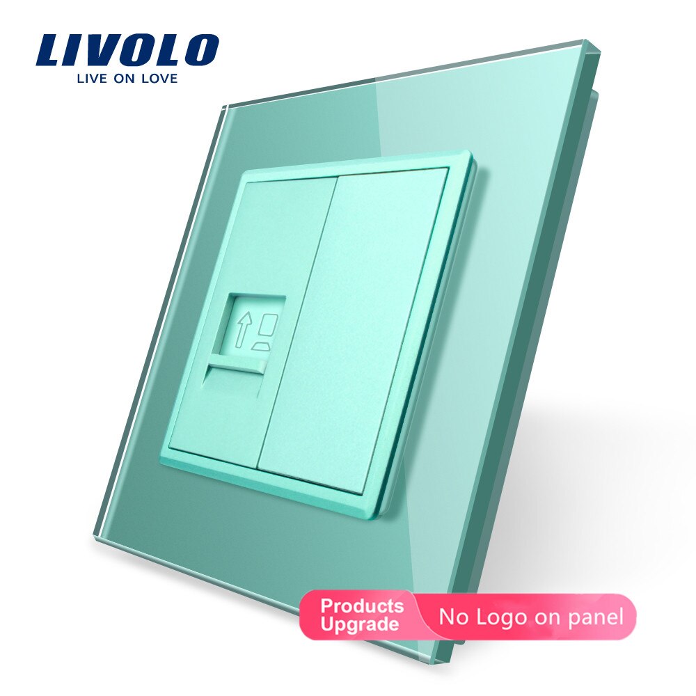 Livolo luxury Wall Touch Sensor Switch,Light Switch,Crystal Glass,Power Socket,multifunctional sockets,Free Choice,no logo: One Com Socket