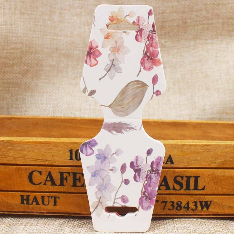 200pcs 4.5x12.0cm flower pattern Cards Printing Jewelry Necklace Bracelet Hang Tag Jewelry Display Cards Label Tag: card same as pic5