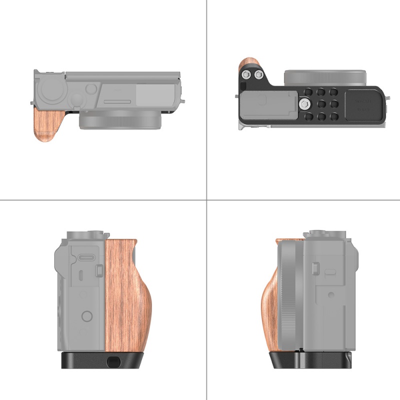 SmallRig L-Shaped Wooden Grip for Canon G7X Mark III W/ 1/4 Thread Holes for Tripod Connected Vlog Vlogging Rig 2445