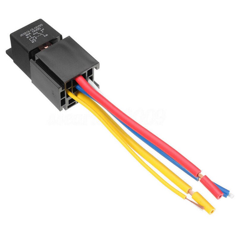 1pc 12v 80a 5 pin dc spdt bilreléer + stikkontakt bilstarter autorelé universell