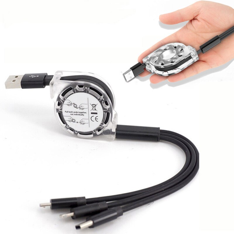 3 in 1 usb kabel til iphone samsung xiaomi multi hurtig opladning oplader usb type c type c micro usb kabel til mobiltelefon