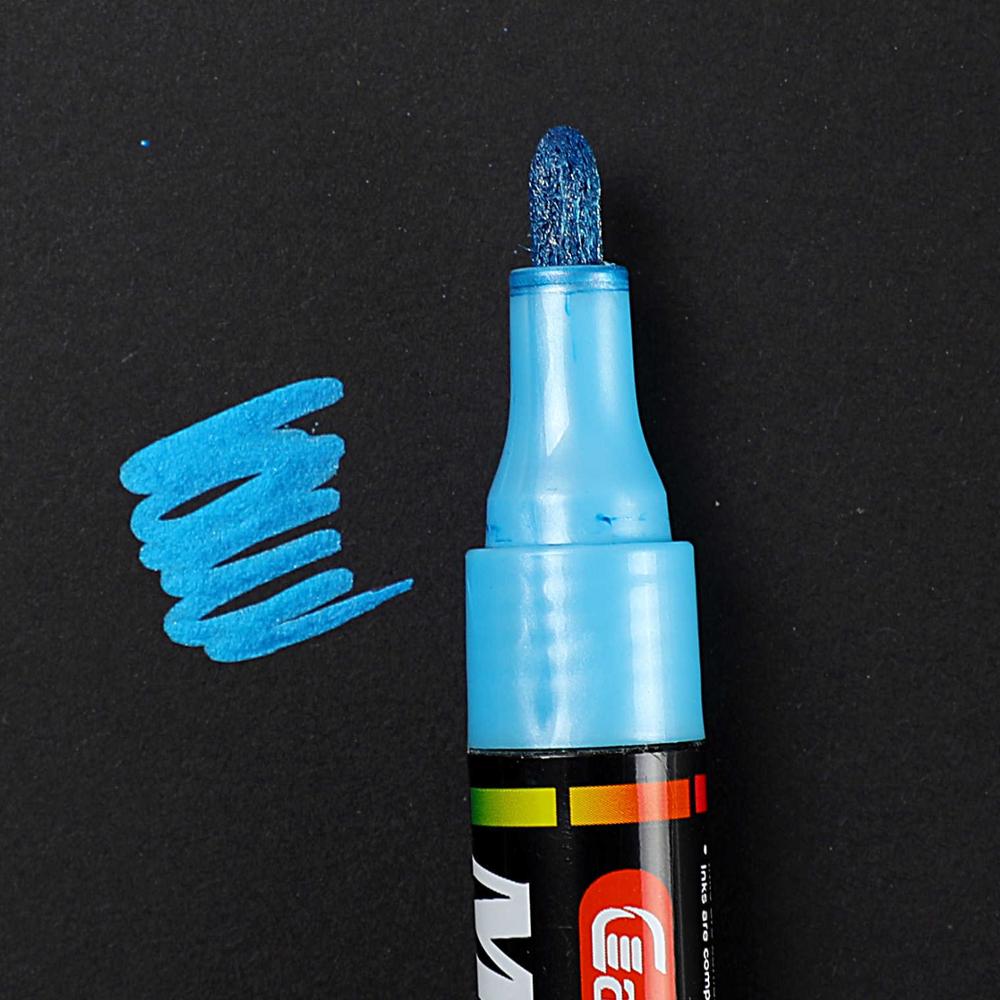 1 kpl öljypohjainen maali metalli markkeri kynät sharpie 3.0mm kulta hopea keraaminen kivi lasi posliinimuki puu kangas kangasmaalaus: Taivaansininen