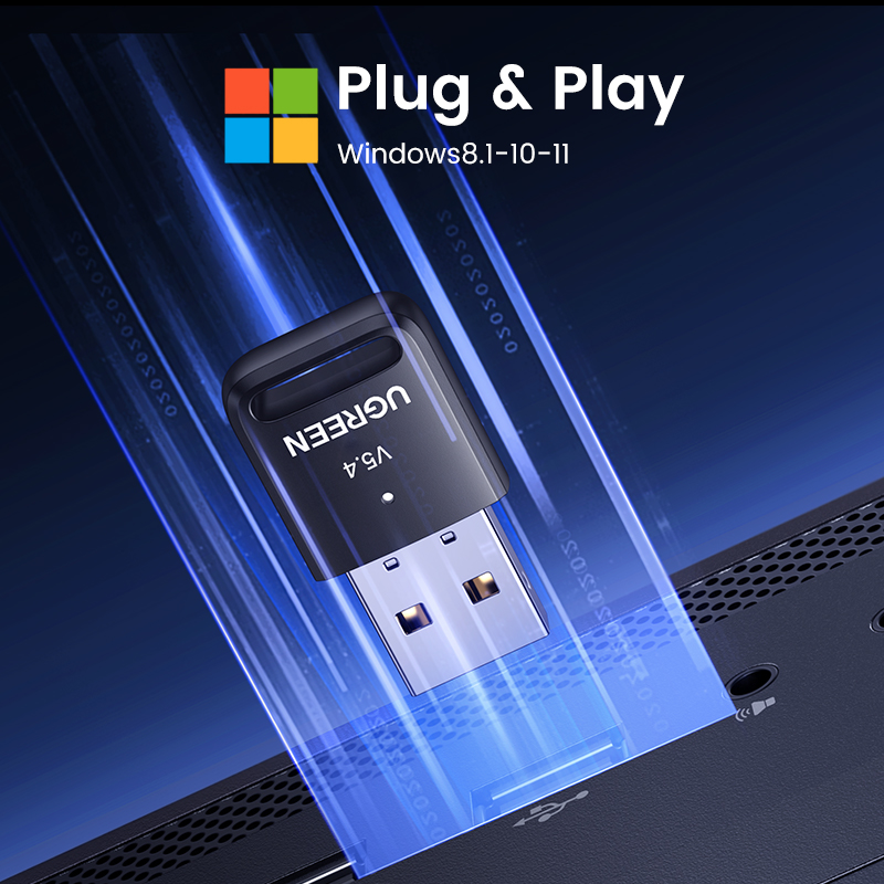 UGREEN Adapter Bluetooth USB Bluetooth 5.4 do komputera Dongle Adaptador bezprzewodowa mysz Keyborad muzyka odbiornik Audio nadajnik USB