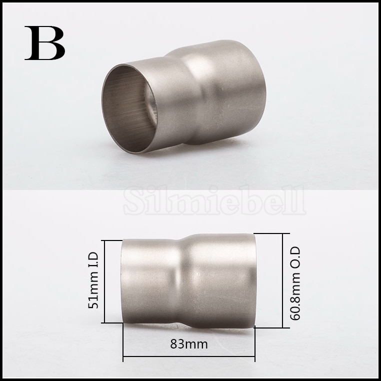 Yleinen moottoripyörän pakoputki 51-60mm 36-51mm hitsauspää keskiliitossovitin 60-51mm 51-38mm supistusliitin putki: Tyyppi b