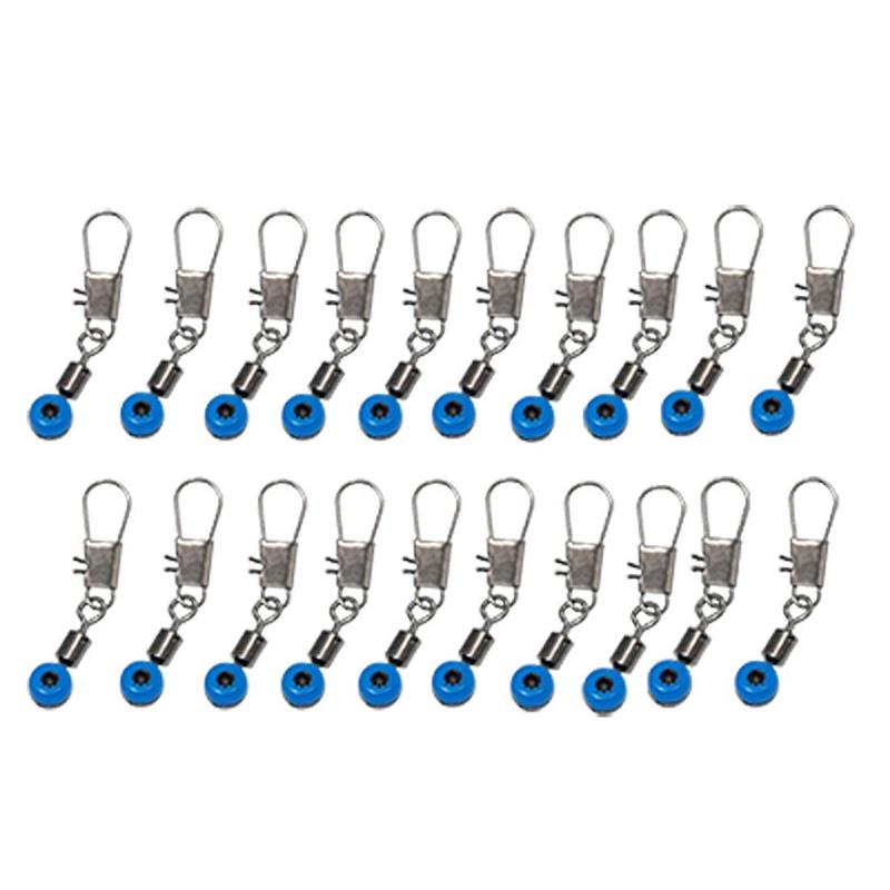 40Pcs Visserijvlotter Rollende Swivel Levert Tackle Tool Vislijn Om Haak Wartels Schacht Clip Connector Vissen Accessoires: 20Pcs Blue