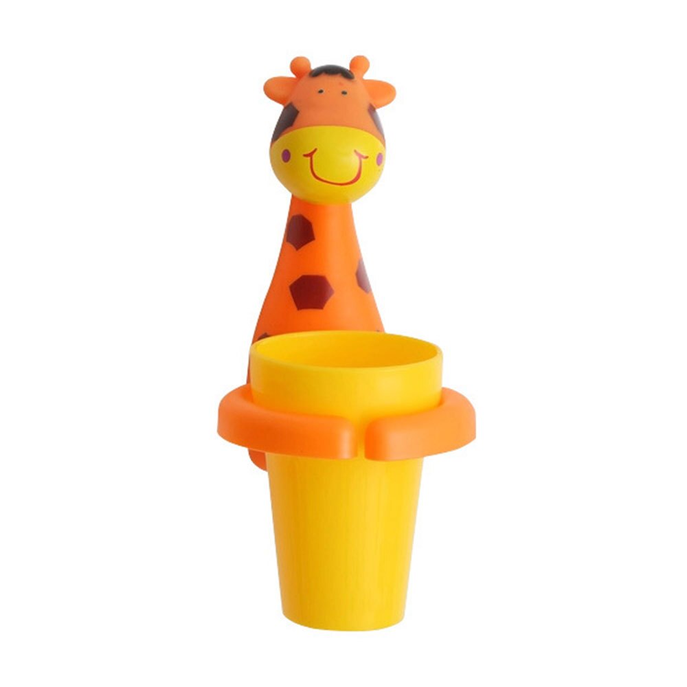Kreative Saugnapf Zahnbürste Halfter Baby freundlicher freundlicher Zahnbürste Saugnapf Nette Ebene Giraffe Schwein Zahn Pflege Tasse: Giraffe