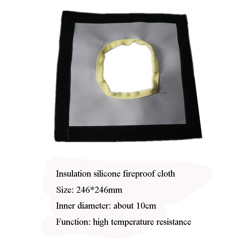 Tent Kachel Gat Jack Isolatie Siliconen Schoorsteen Oven Pijp Venster Warmtewisselaar Kamp Doek Brandwerende Vent 25*25Cm: Default Title