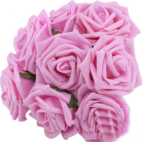10 Stuks/pak 8Cm Home Decoratieve Bloemen 11 Kleuren Pe Foam Kunstmatige Rose Bloemen Voor Bruiloft Valentijnsdag Decoratie: Pink