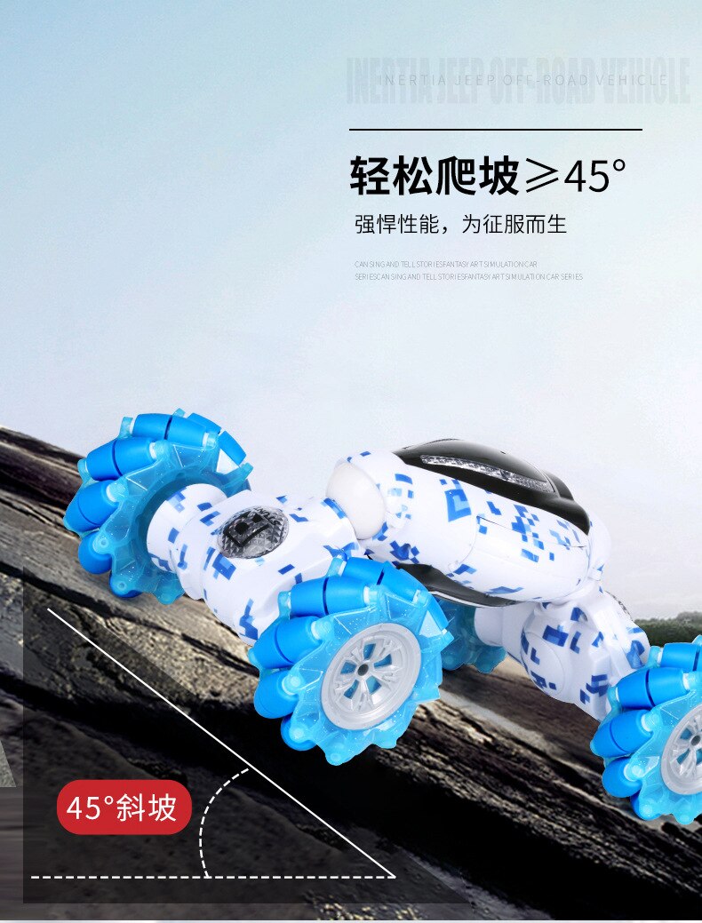 Uhr geste ändern Auto spielzeug schwerkraft induktion ändern Auto geste ändern Auto fernbedienung Drift ändern Auto: Blau