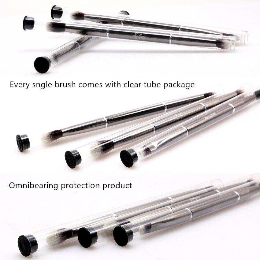 Sylyne makeup penslar 100%  metall dubbeländade blending ögonskugga ögonbryn ögon concealer make up borstar hållare.