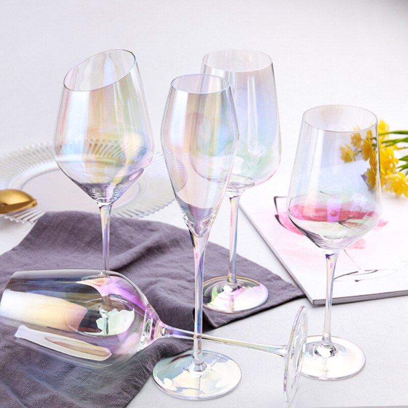 Verre à vin en cristal coloré arc-en-ciel, gobelet moderne, verre à champagne, verre à eau