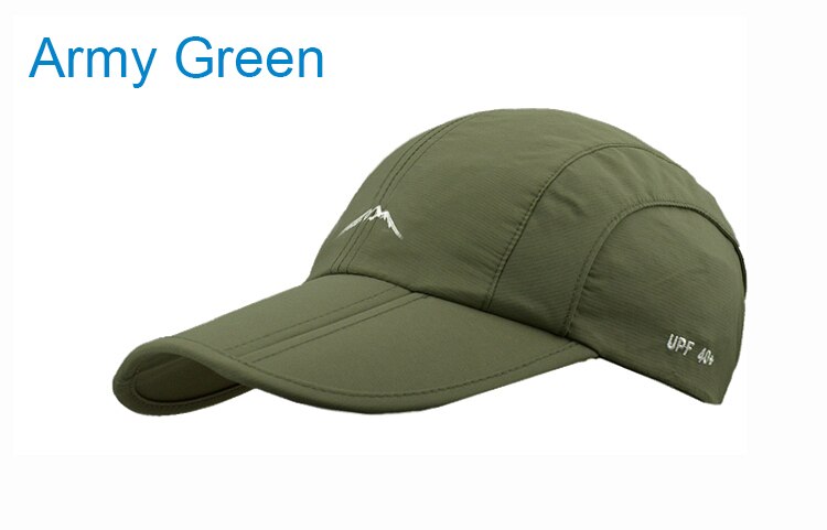 Lente Zomer Outdoor Sport Baseball Cap Sneldrogend Hoed Unisex Waterdichte Ademende Cap Opvouwbare Fietsen Hoed Bescherming Zon: Army Green