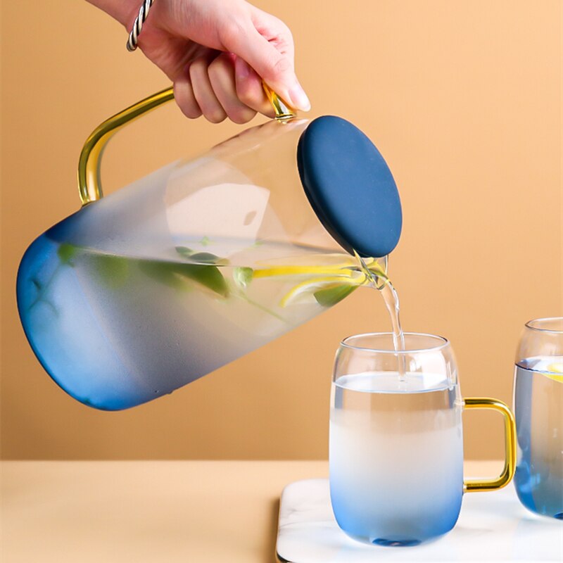 Glass Kettle Set Household Heat-resistant and High-temperature Explosion-proof Cooler Large Capacity Cold Water Teapot