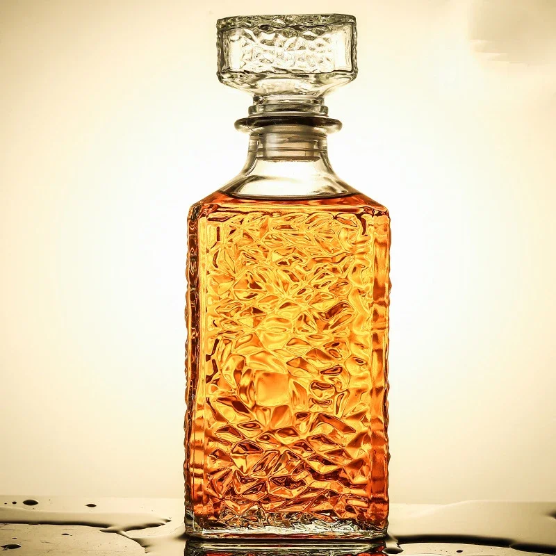 Decantadores de whisky de vidrio sin plomo para licor Scotch Bourbon, botella de copa de vino de 3 estilos, novedoso, 1000ml