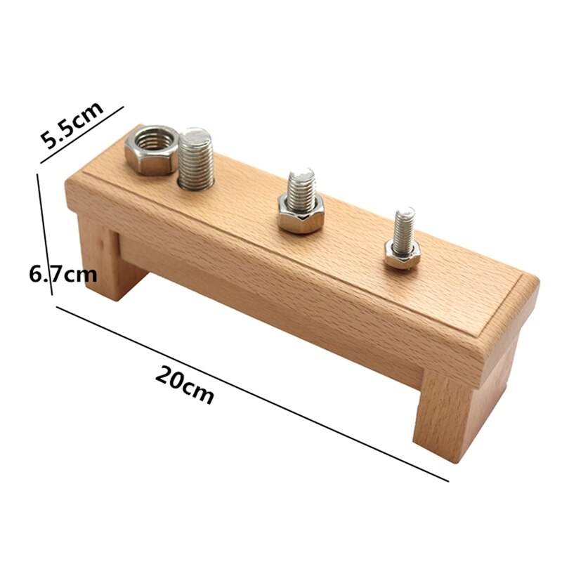 Supporti didattici a vite esercizi di avvitamento e avvitamento del giocattolo in legno per il giocattolo di addestramento di pratica della vita dei bambini