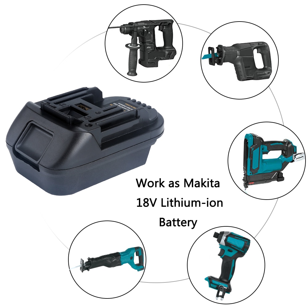 Dm18m batteriomvandlaradapter för milwaukee 18v eller dewalt 20v litiumjonbatteri omvandlas till 18v litiumjonbatterier