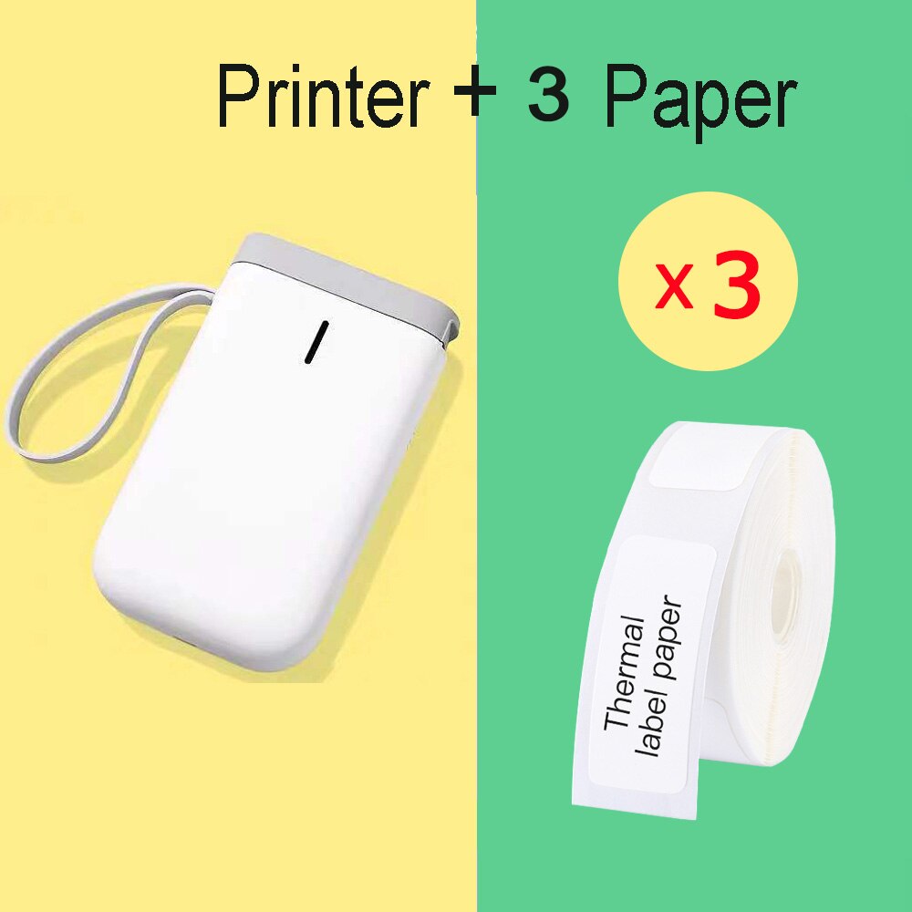 Wireless Label Printer Portable Pocket D11 Label Printer Bluetooth Thermal Label Printer Fast Printing Home Use Office Printer: D11 3 White