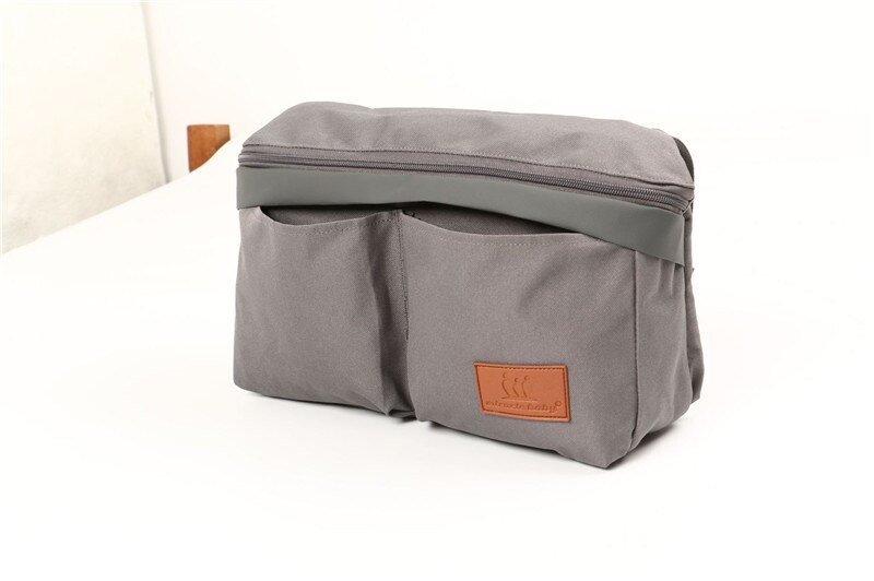 Baby Kinderwagen Tasche Universal- Mutter Paket Reise Hängen Wagen Organizer Windel Hängen Tasche Große Kapazität Kinderwagen Zubehör: B grau