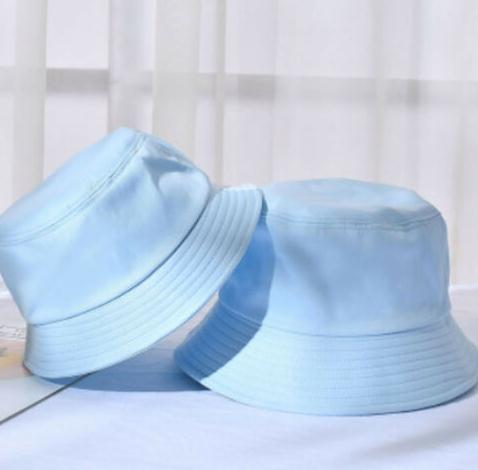 Mode Strand Zon Hoeden Voor Kinderen Kinderen Casual Brede Rand Effen Kleur Katoen Hoed Jongens Meisjes Zomer Cap Sombrero Multicolor: Blauw