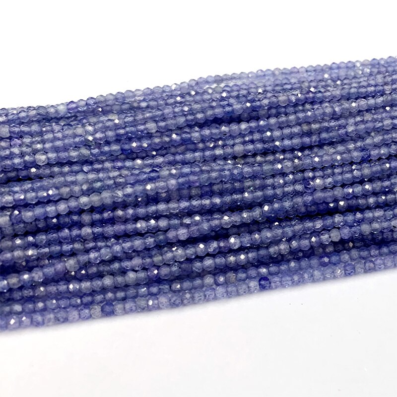 véritable naturel violet bleu Tanzanite coupe à la main facettes Rondelle perles 06379