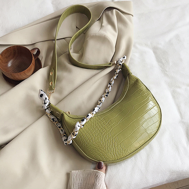 [BXX] Crocodile modèle PU cuir sacs à bandoulière pour les femmes sacs à main femme voyage de luxe chaîne sac HM289: green