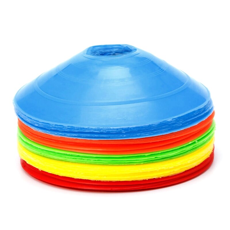 10pcs/set Soccer Training Sign Flat Pressure Resistant Cones Marker Discs Bucket Marker PE football training