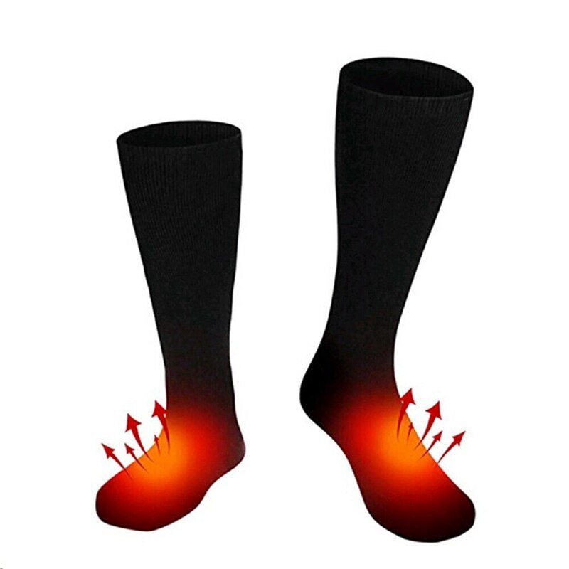 Men Women Battery Operated 3V Thermal Cotton Heated Socks Winter Foot Warmer Electric Socks For Hiking Ice Fishing