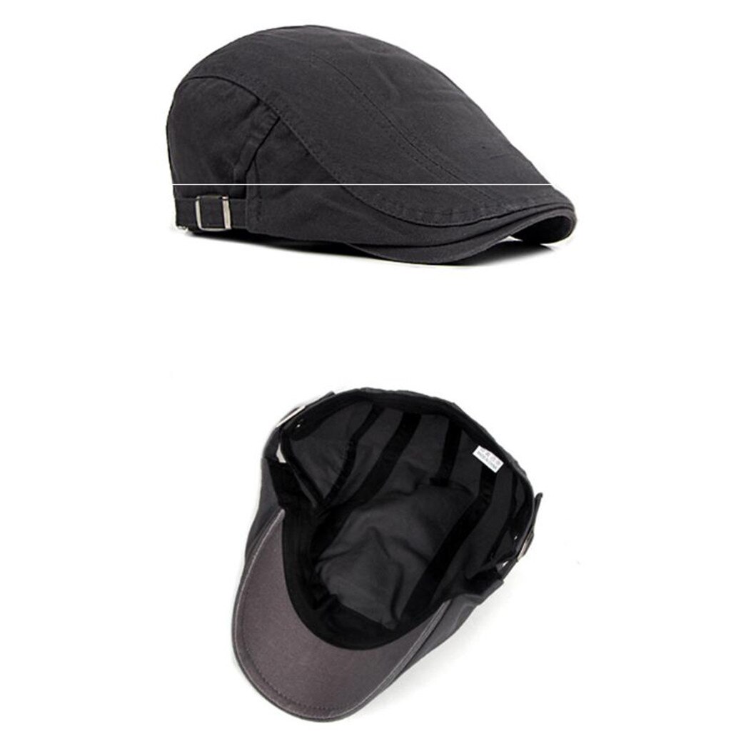 Boina clásica de algodón estilo occidental para hombre, gorro de vendedor de periódicos, estilo británico, clásico, Vintage, Color sólido, para Otoño e Invierno