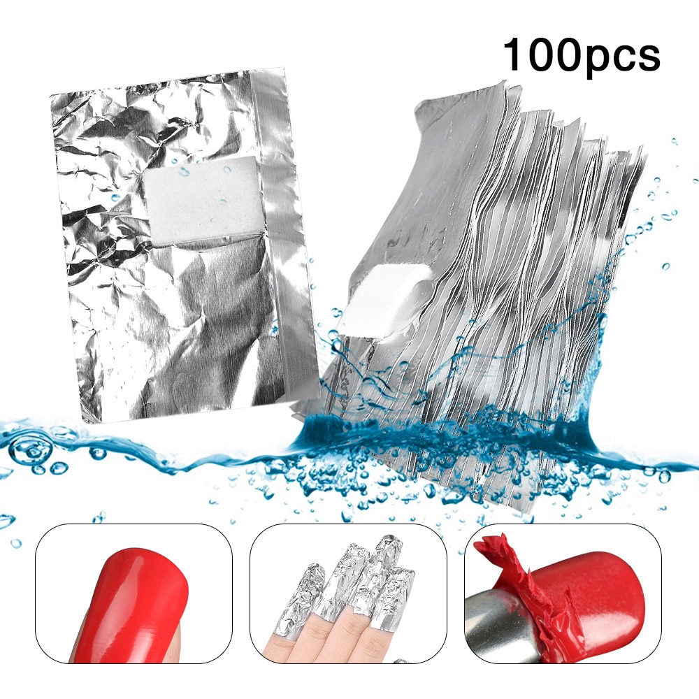 100pcs Nagellak Remover Wraps Gel Manicure Acryl Verwijderen Aluminiumfolie Nail Art Losweken Gel Nail Accessoires En gereedschap