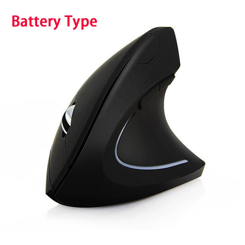 Vertical Wireless Ergonomic Computer Mouse Red 800 1200 1600DPI Button Optical Gamer Mause Gaming Mice For Laptop Computer: Battery Type